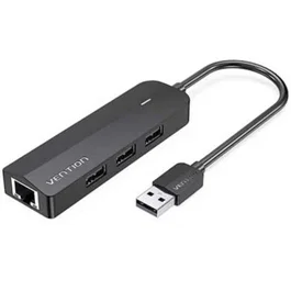 Vention Docking USB 2.0 CHPBB 3 puertos USB 1 Micro USB PD 1 RJ45 Negro